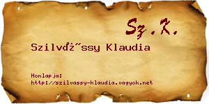 Szilvássy Klaudia névjegykártya
