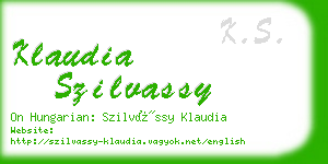 klaudia szilvassy business card